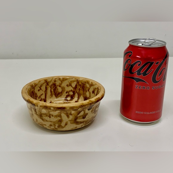 19th Century Antique American Rockingham Melt Glaze Spatter Spongeware Bowl - Picture 13 of 14